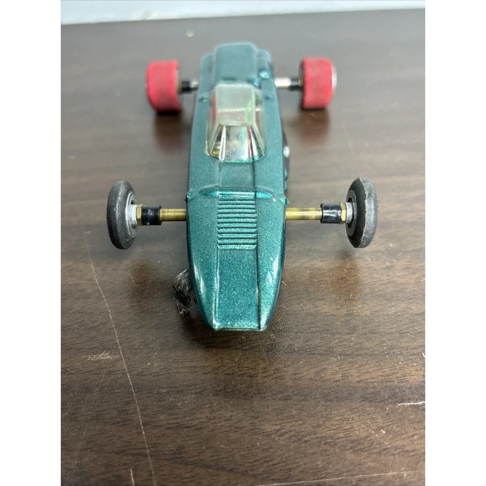 VINTAGE Atomic Green Slot Car‎ Space Age Dome Top DM Special Wheels RARE